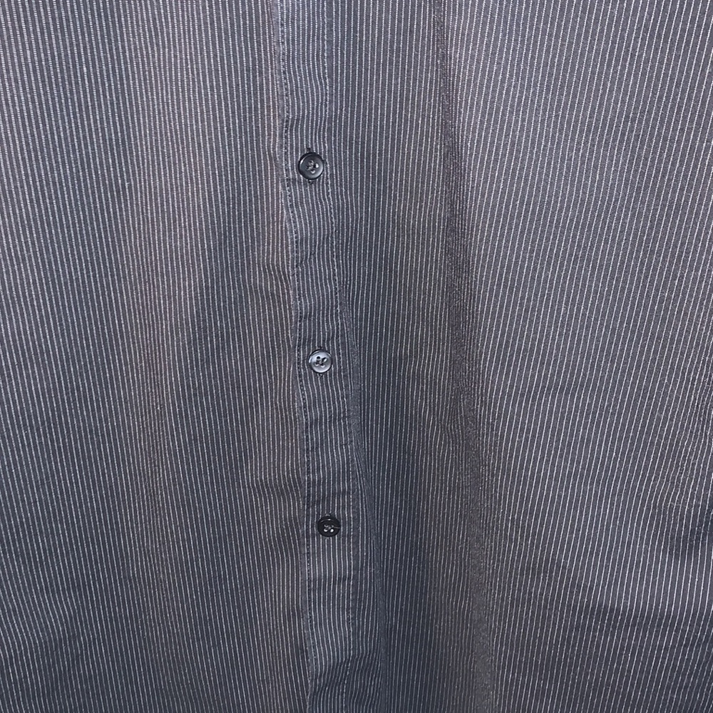 Van Heusen Mens Traveler Dress Shirt XL 15.5/33 Black with stripes Wrinkle Free - Picture 5 of 8